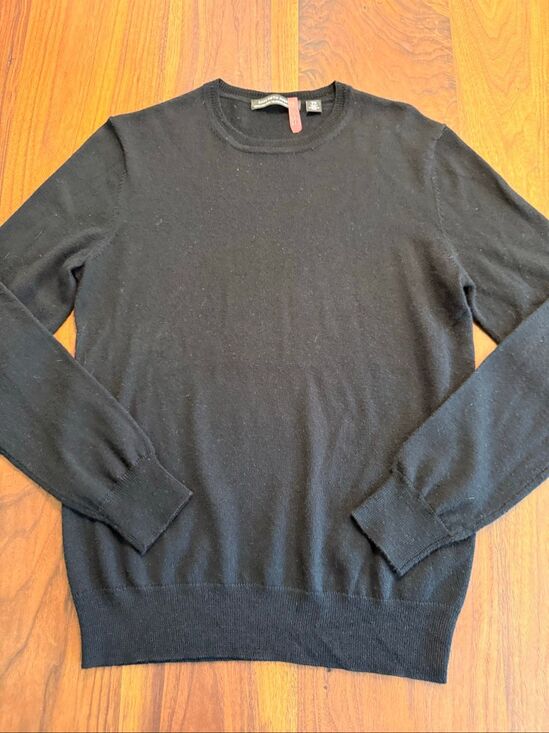 Saks Fifth Avenue Other - Saks Fifth Avenue Youth Black Merino Blend Crewneck Pullover Hoodie Size Small
